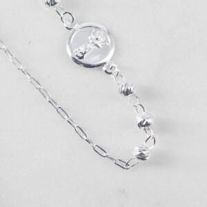 PULSERA DIVINO NIÑO BALINES MARTILLADOS 4MM-19CM